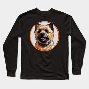 Cairn Terrier Embroidered Patch Long Sleeve T-Shirt